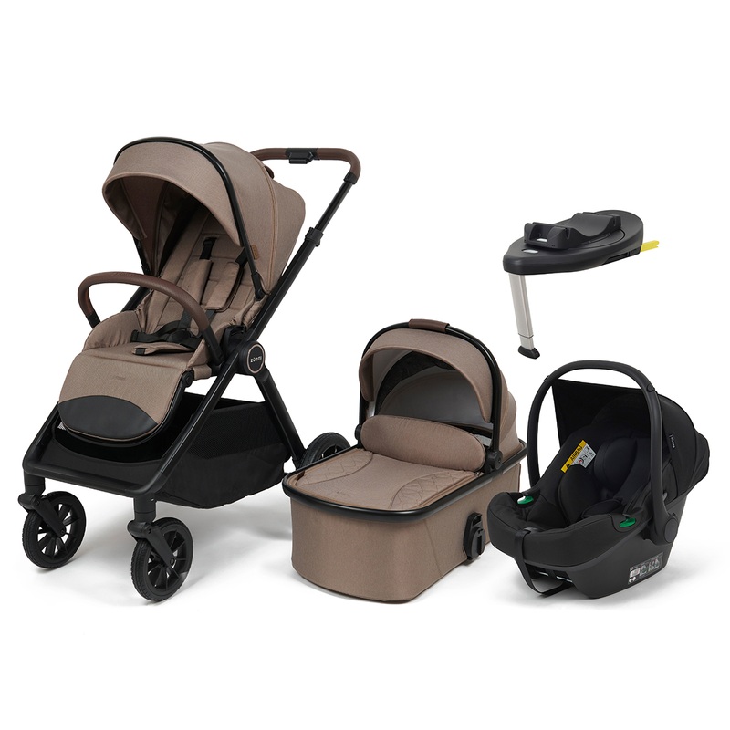 Zummi Swift 3-in-1 Travel System with EnfaSafe i-Size Car Seat Truffle & i-Size 180° Spin Base