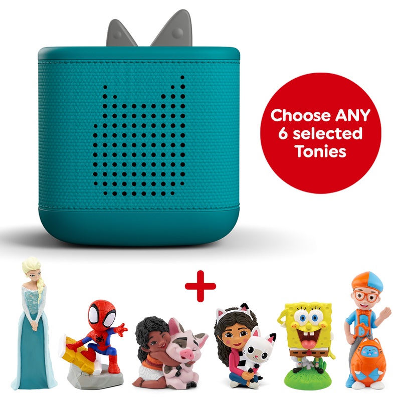 Toniebox 2 (Teal) and Six Toniebox Audio Bundle