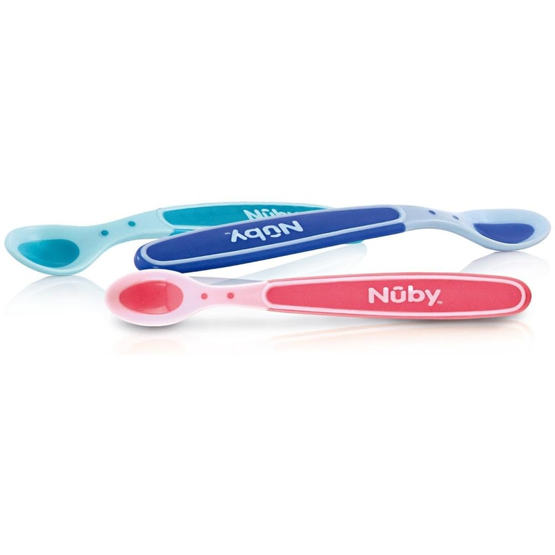 Nuby Warmtegevoelige Babylepel Set van 3 Lepels assorti