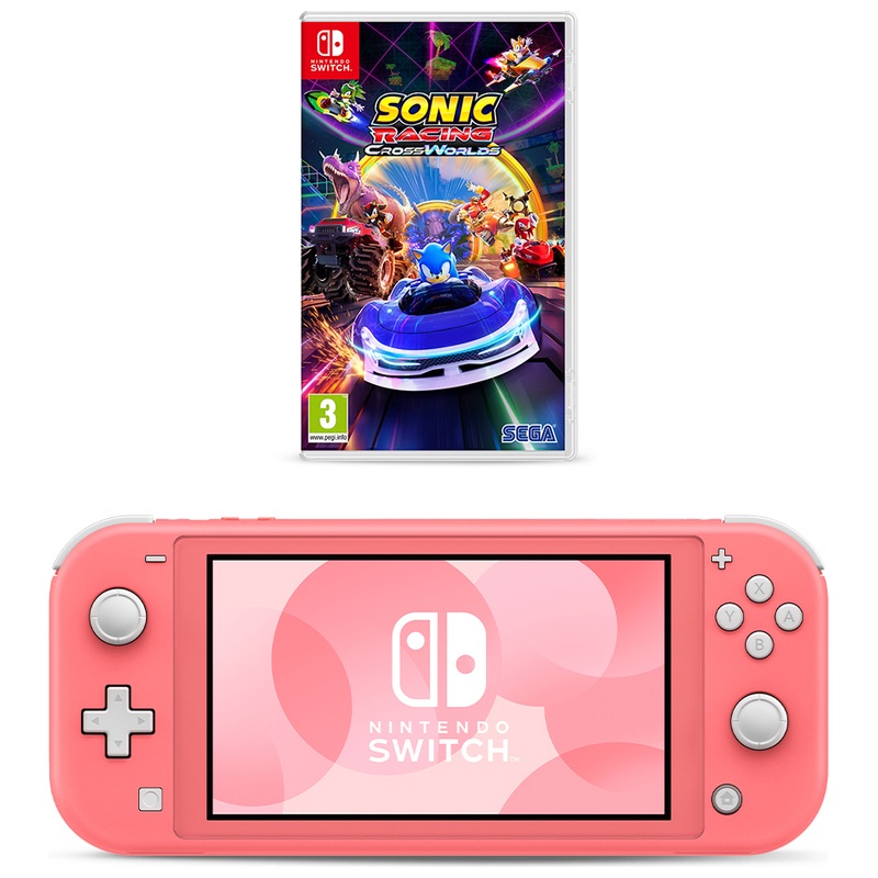 Nintendo Switch Lite Coral & Sonic Racing: CrossWorlds | Smyths