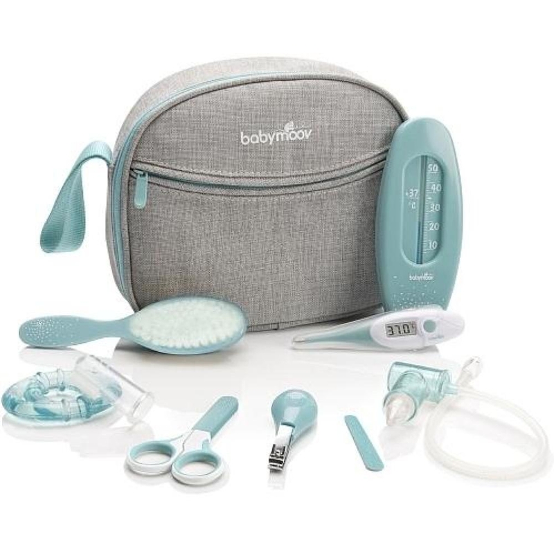 Babymoov Baby Verzorgingsset 9-delig met Toilettas grijs/mind