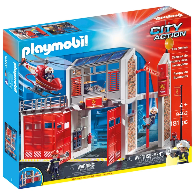 PLAYMOBIL City Action 9462 Nagy tűzoltóság tűzoltóhelikopterrel – fő nézet
