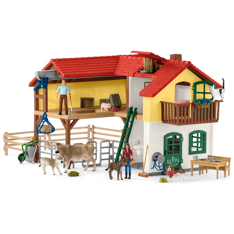schleich FARM WORLD 42407 Boerderij met Stal en Dieren Set