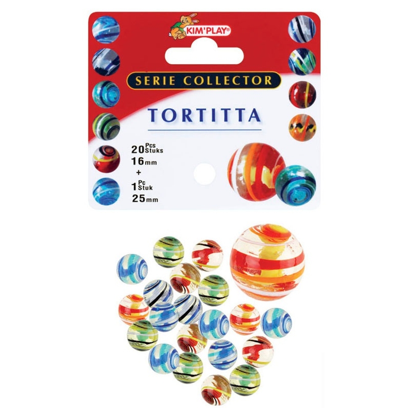 Kim'Play - Lot De 20 Billes + 1 Calot Tigre Blanc - Jeu De Billes Classique Pour Enfants 6-12 Ans
