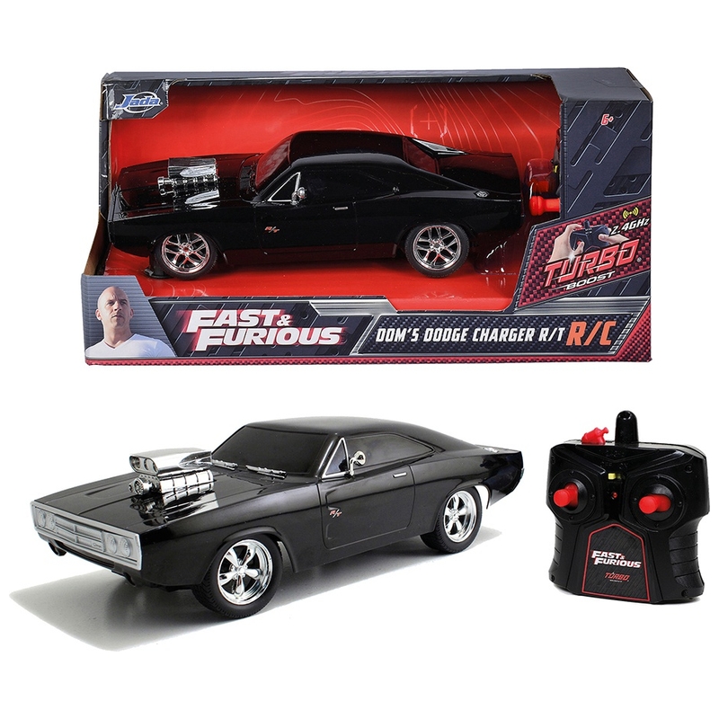 Jada Toys Fast & Furious Bestuurbare Auto 1970 Dodge Charger 1:24 zwart