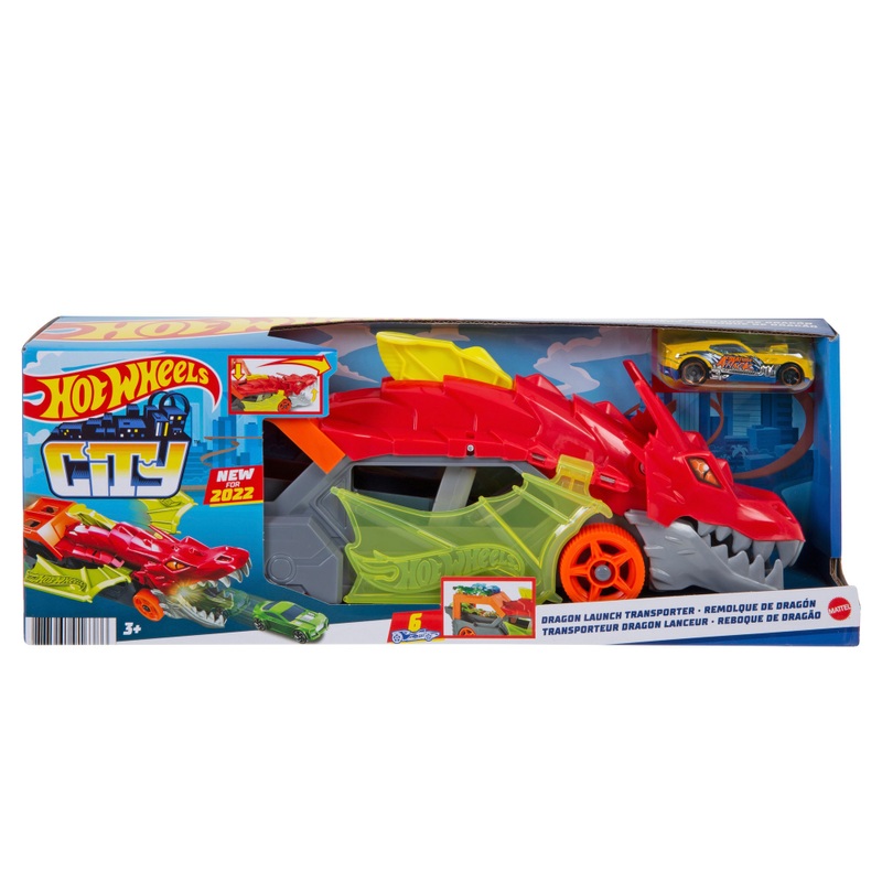 Hot Wheels City Transporteur De L’Extrême – Camion Avec Rampe De 60 Cm, 1 Voiture Incluse, Dès 4 Ans