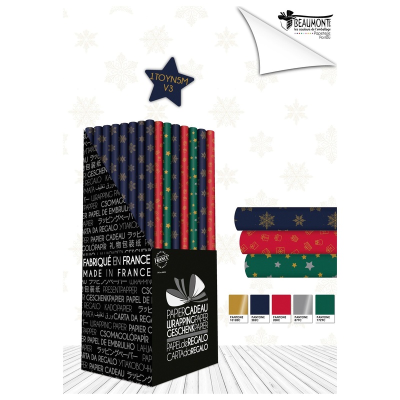 Papier Cadeau Noël XXL 5 m - Modèle Aléatoire