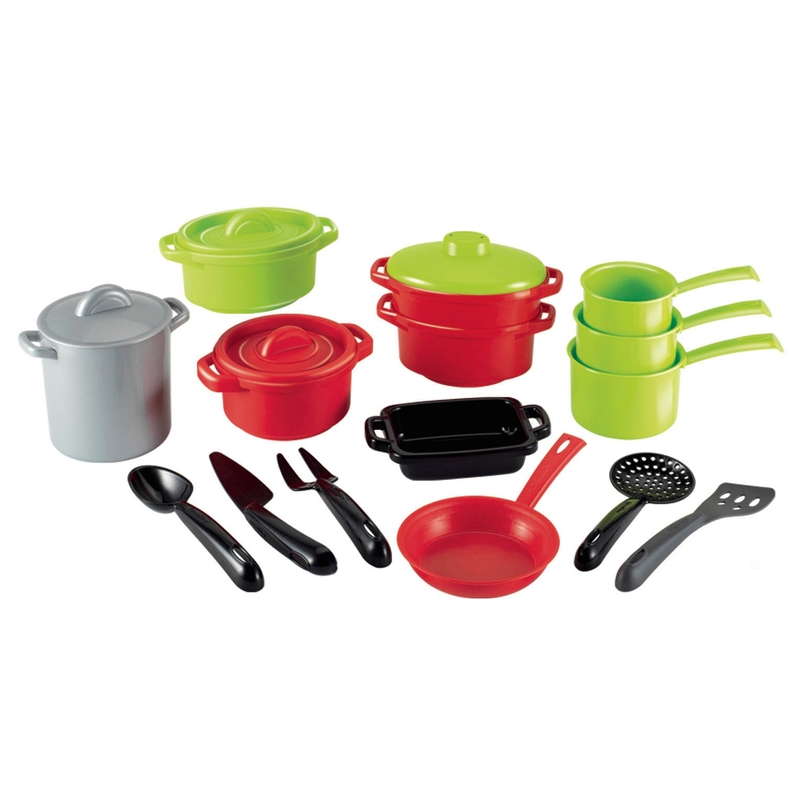 Ecoiffier - Ensemble Casseroles et Ustensiles pour Dinette 19 Pièces