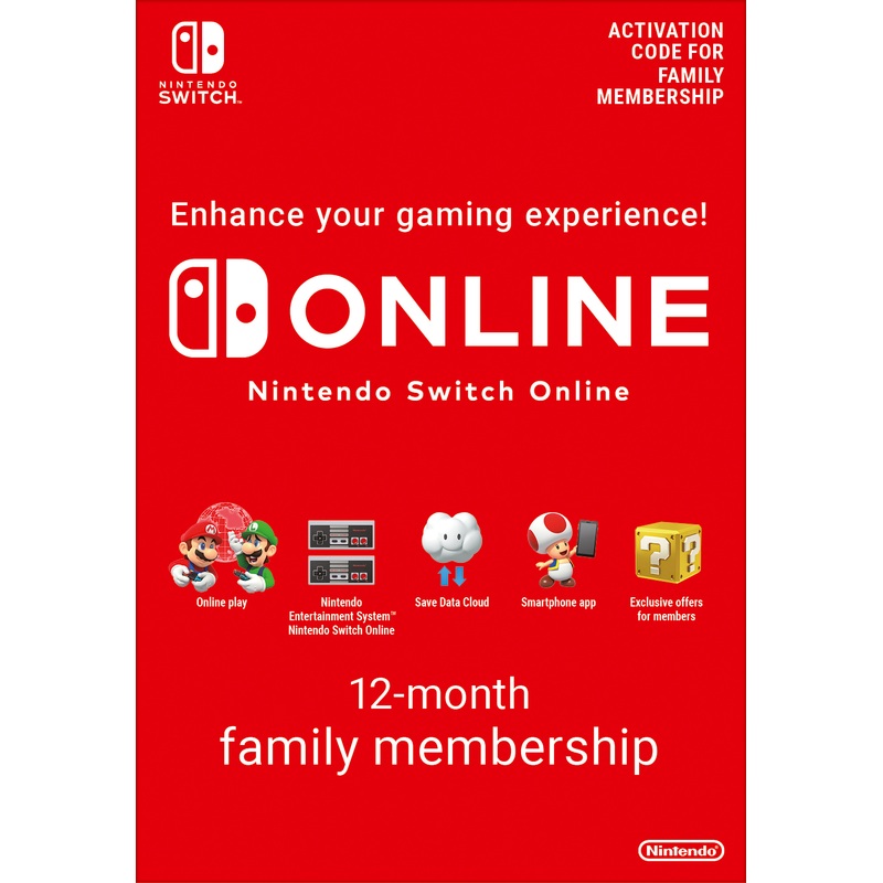 Nintendo Switch Online 12 Month Family Membership (Digital Download)