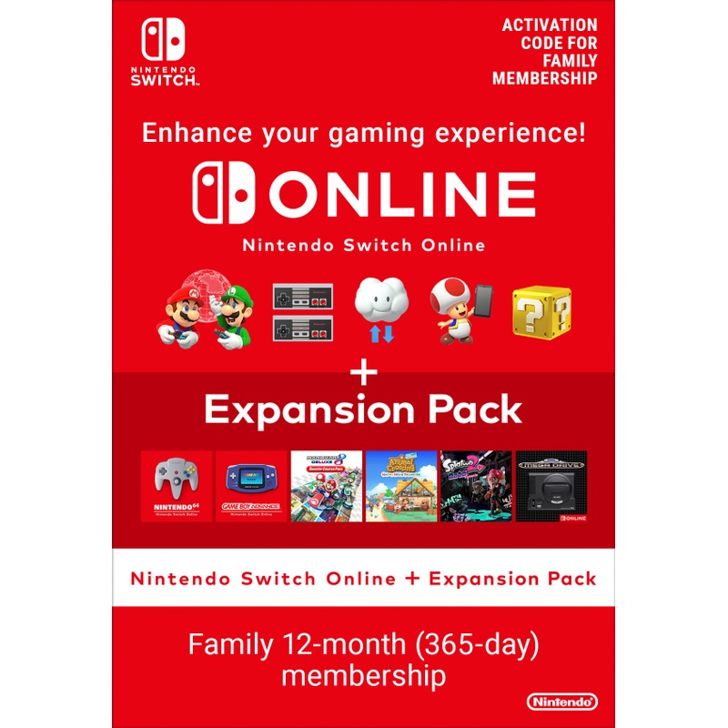 Nintendo Switch Online 12 Month Family Membership & Expansion Pack (Digital Download)