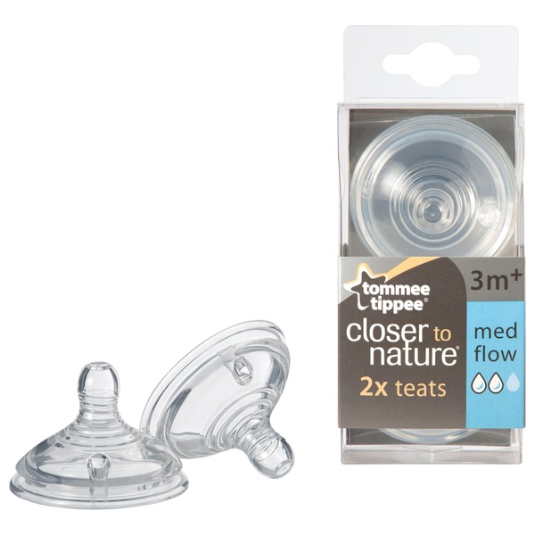 Tommee Tippee Closer to Nature Medium Flow Teats 2 Pack | Smyths Toys UK
