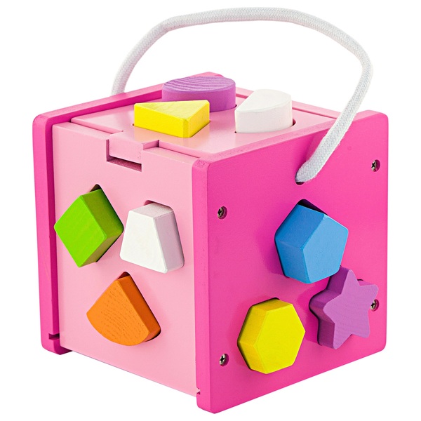 Wooden Shape Sorter Pink Wooden Toys & Puzzles UK