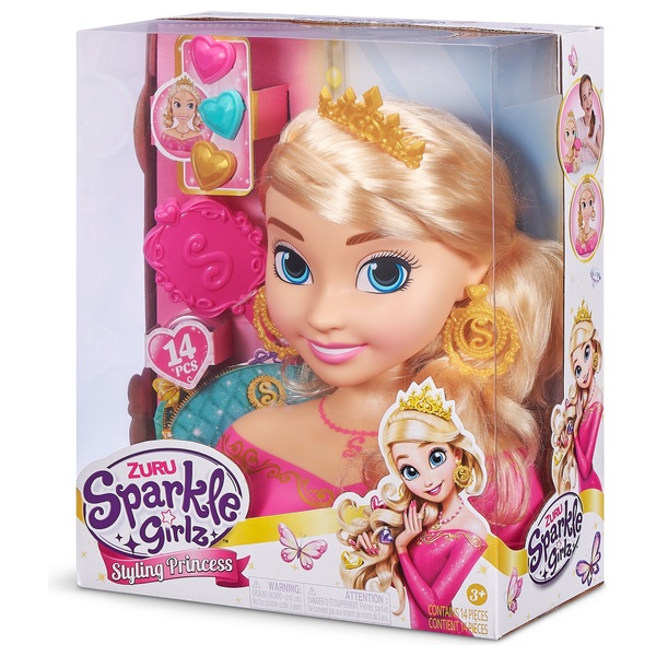 sparkle girlz princess hair styling head