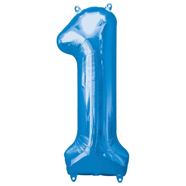 Super Shape Number 1 Blue Foil Balloon - Numbers