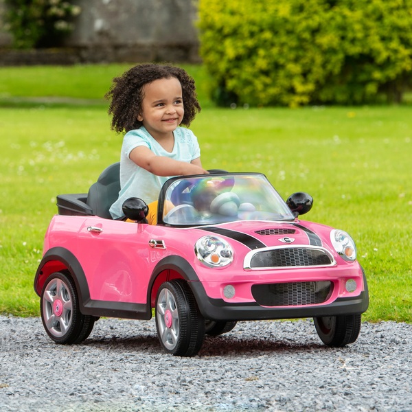 pink mini cooper 6v ride on with remote control