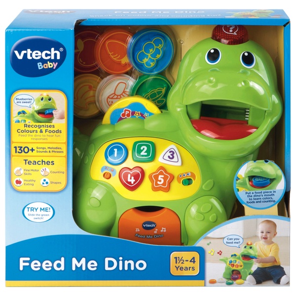 Vtech FEED ME DINO Interactive Colour Shape & Counting Game Toddler/Child BN 