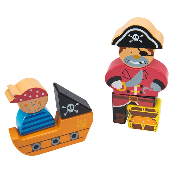 Wooden Magnetic Standing Pirate Block Puzzle - Jigsaws & Puzzles UK