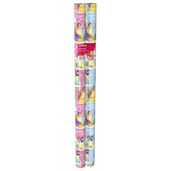 Disney Princess Wrapping Paper 3m Twin Pack Smyths Toys UK