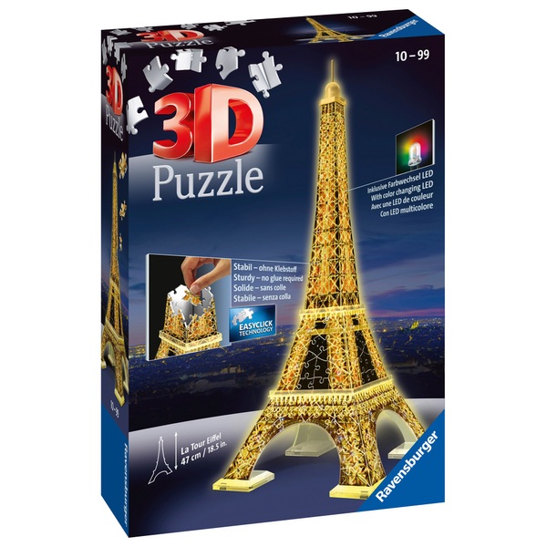 Ravensburger Eiffel Tower Night Edition 3d Puzzle Smyths Toys Ireland - roblox hwo to build the effiel tower
