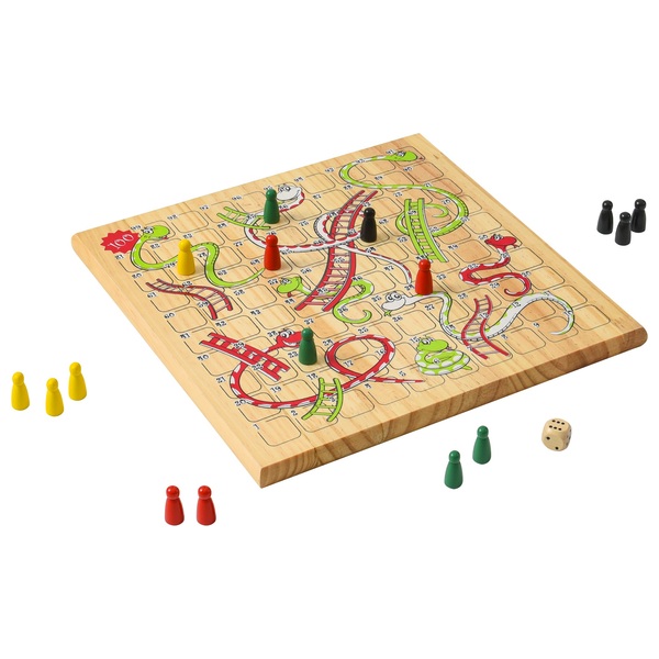 Wooden Snakes & Ladders And Ludo Game 