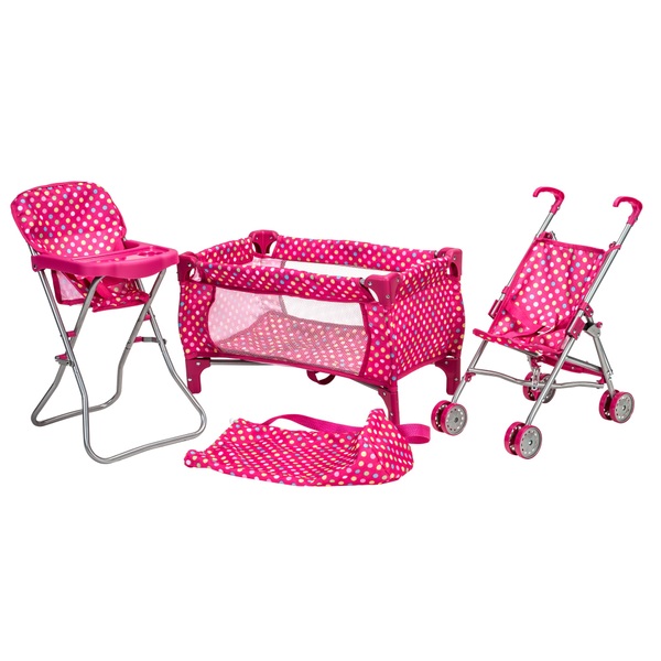 doll stroller and highchair