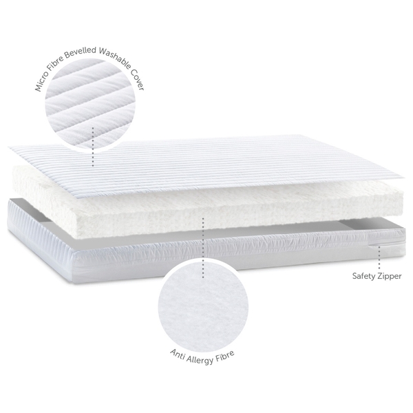 Baby Elegance 140x70cm Cot Bed Micro Fibre Mattress | Smyths Toys UK