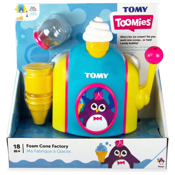 Tomy 72378 Bath Foam Pretend Ice Cream Cone Factory Childrens Toy Yellow New 