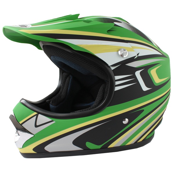 Moto Cross Helmet Green & White (Size 55-56cm) - Helmets and Bike ...