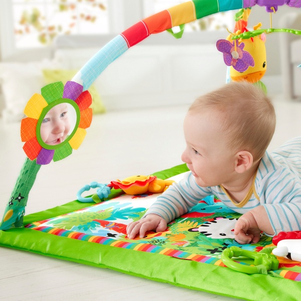 Fisher-Price Rainforest Music & Lights Deluxe Gym Baby Toy | Smyths Toys UK