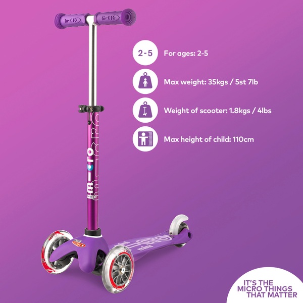 Mini Micro Deluxe Scooter Purple Micro Scooters UK