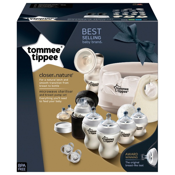 Tommee Tippee Microwave Steriliser and Manual Breast Pump Kit