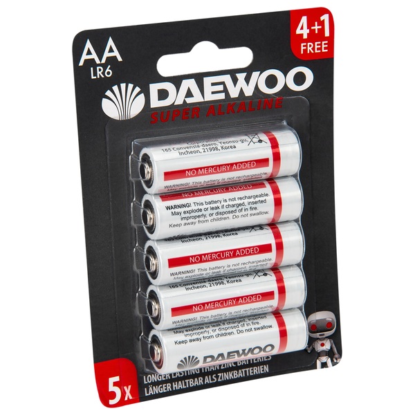 Daewoo AA Alkaline 5Pack Batteries Smyths Toys UK