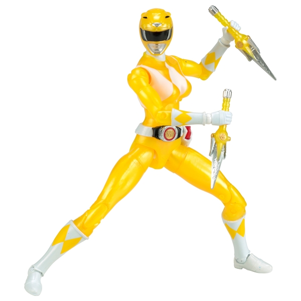 Power Rangers Mighty Morphin Legacy Metallic Yellow Power Ranger 16.5cm ...