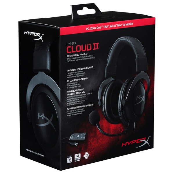 HyperX Cloud II Headset Gunmetal PlayStation 4 Accessories UK