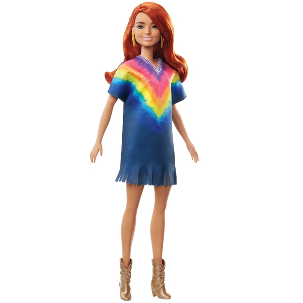 Barbie Fashionista Doll 141 Tie Dye Dress - Smyths Toys UK