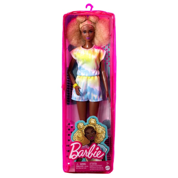 Barbie Fashionistas Doll #180, Tall, Blonde Afro, Tie-dye Romper