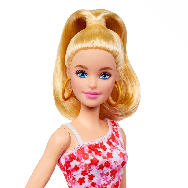 Barbie Fashionistas Doll 205 - Blond Ponytail and Floral Dress | Smyths ...
