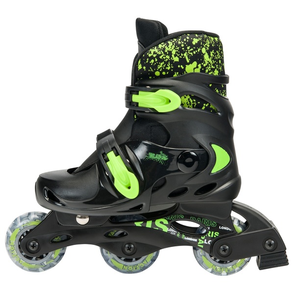 Adjustable Inline Skates Black & Green Inline Rollerskates UK