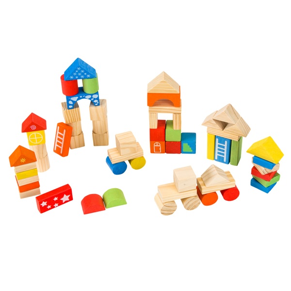 60pcs Wooden Blocks with Shape Sorting Lid Wooden Puzzles Ireland