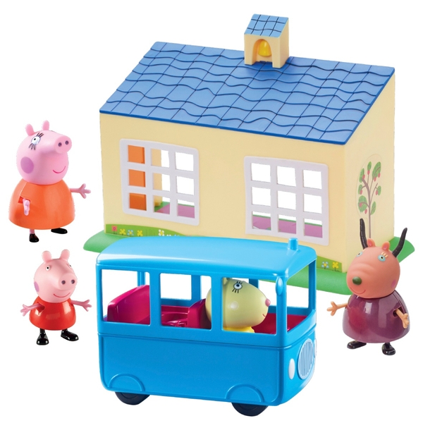 Peppa Pig School and School Bus Play Set - Smyths Toys UK