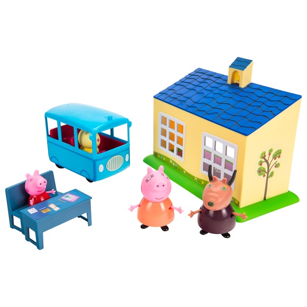 Peppa Pig School and School Bus Play Set - Smyths Toys UK