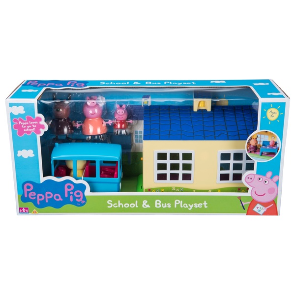 peppa pig school and bus playset
