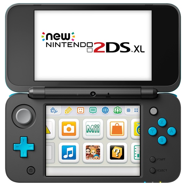 New Nintendo 2DS XL Console Black and Turquoise 3DS & 2DS Consoles UK