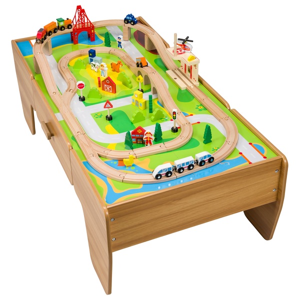 80 Piece Wooden Train Set with Table - Gift Finder 3-5 Years Ireland 80 Piece Wooden Train Set with Table - Gift Finder 3-5 Years Ireland