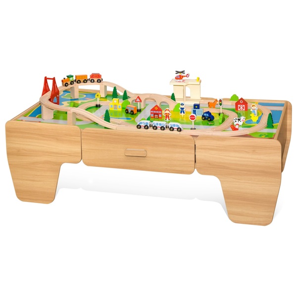 80 Piece Wooden Train Set with Table - Gift Finder 3-5 Years UK 80 Piece Wooden Train Set with Table - Gift Finder 3-5 Years UK