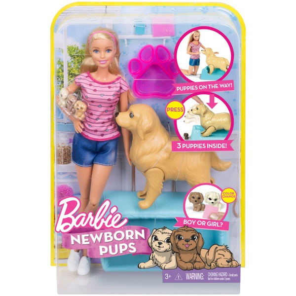 Barbie Newborn Pups Set and Doll - Barbie