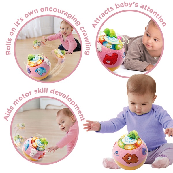 VTech Crawl & Learn Bright Lights Ball Pink | Smyths Toys UK