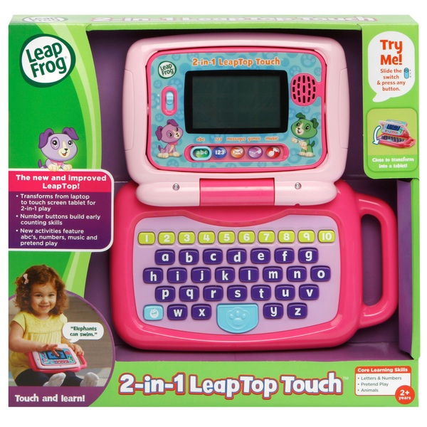 LeapFrog 2 in 1 LeapTop Touch Laptop Pink | Smyths Toys UK