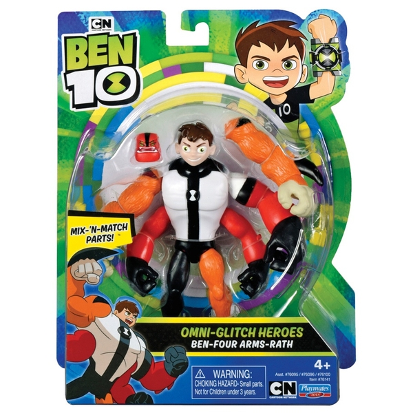 Ben 10 Omni-Glitch Heroes Four Arms-Rath Action Figure - Smyths Toys UK