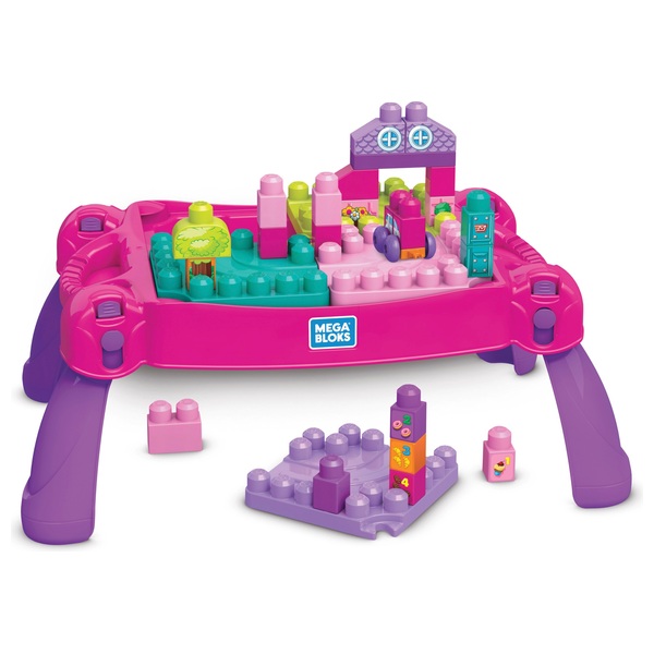 Mega Bloks Build 'N Learn Table Pink & Purple Building Toy